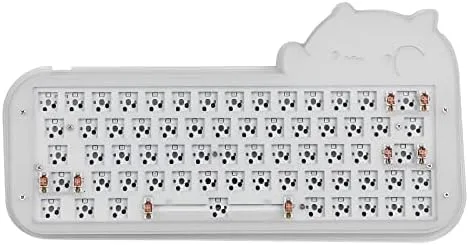 Vista 7 de EPOMAKER Mini Cat 64 60 intercambiable en caliente VIA programable RGB con cable kit de teclado mecánico para juegos DIY con estabilizadores