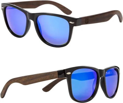 Vista 5 de FEISEDY Gafas de sol polarizadas de madera para mujeres y hombres, HD UV400, conducción de pesca, golf, B2448