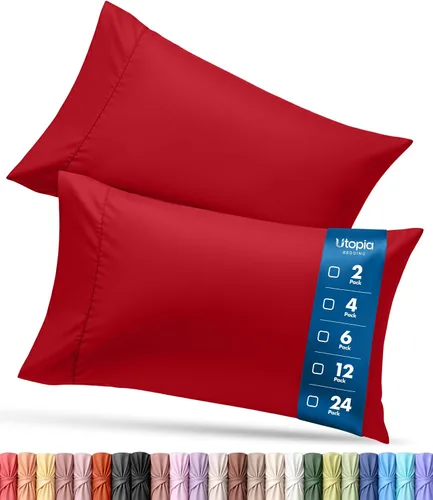Vista 41 de Utopia Bedding - Juego de 4 fundas de almohada tamaño estándar, con cierre de sobre, tela de microfibra cepillada suave, resistentes al encogimiento