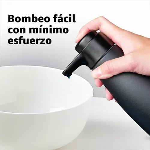 Vista 3 de AIKE Dispensador de jabón líquido de 15 onzas líquidas para platos y jabón de manos, negro mate Easy Push Durable Pump, No-Slip Base with Clear