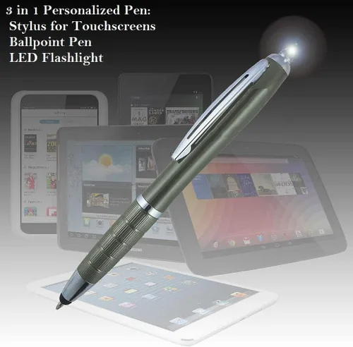 Vista 7 de SYPEN Bolígrafo personalizado, bolígrafo 3 en 1, lápiz táctil y bolígrafo linterna, bolígrafo de regalo personalizado para hombres, mujeres