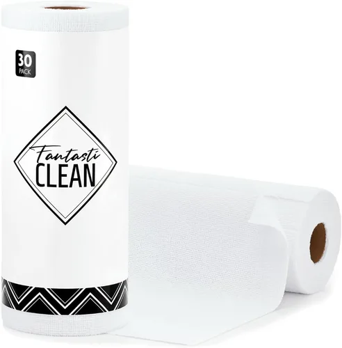 Vista 28 de Fantasticlean - Rollo de paño de limpieza de microfibra, 75 hojas, 12 x 12 pulgadas (beige) Super Absorbent, Lint-free, Tear-away Microfiber Towel
