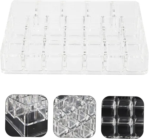 Vista 7 de Vaguelly Acrylic Lipstick Holder 26-Grid Makeup Organizer for Vanity Delicate Lipstick Rack Dustproof Design for Beauty Enthusiasts