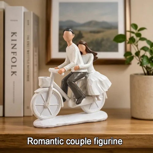 Vista 6 de jinhuoba - Figuras románticas para parejas, estatua de escultura de amor juntos pintada a mano, el mejor regalo de matrimonio de boda, regalo