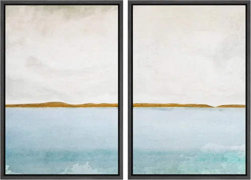 Vista 84 de SIGNWIN Lienzo enmarcado para pared, ilustraciones abstractas texturizadas en tonos beige terrosos, arte moderno, decorativo, contemporáneo