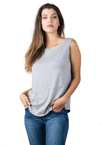 Vista 2 de EGI Camiseta de tirantes para mujer de Viscosa, fabricada con orgullo en Italia.