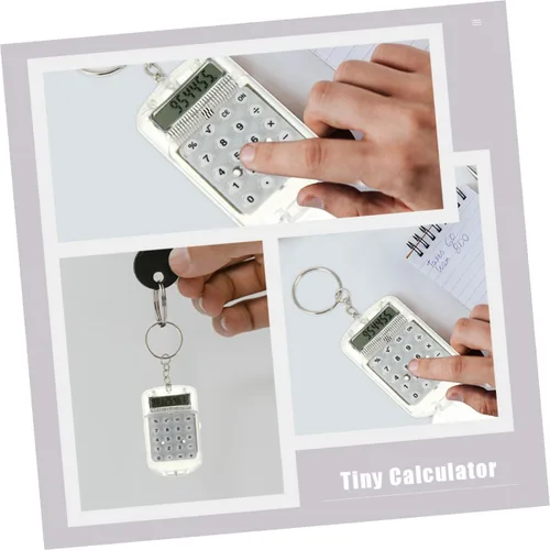 Vista 8 de NUOBESTY 4pcs Calculadora Llavero Mini Calculadora Básica Cuatro Funciones Material Portátil Estudiante