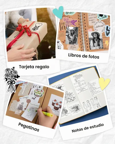 Vista 8 de Mini impresora de calcomanías – Impresora de calcomanías de cápsulas de impresión y 3 rollos de papel, térmica portátil para fotos con aplicación