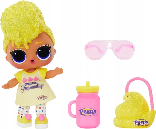 Vista 4 de L.O.L. Surprise! LOL Surprise Loves Mini Sweets Peeps - Pollito duro con muñeca coleccionable, 7 sorpresas, tema de primavera, muñeca de edición