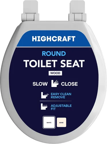 Vista 8 de HIGHCRAFT Asiento de inodoro alargado premium con diseño de cierre suave, bisagras ajustables y mecanismo de extracción rápida - Asiento de inodoro