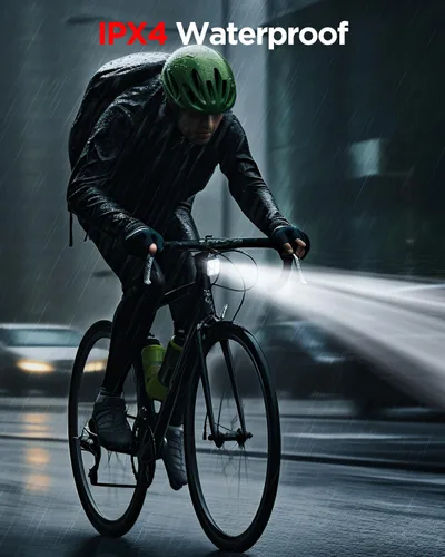 Vista 5 de Akale Bike Lights Set, Rechargeable Bicycle Lights Front and Rear, 4 Light Mode Options, Bike Headlight, IPX4 Waterproof, Easy to Install for Men