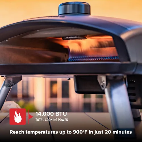 Vista 6 de Nexgrill Ora Horno de pizza de propano de mesa de 12 pulgadas, marco de aluminio fundido, 14,000BTU, olla portátil de pizza a gas con patas