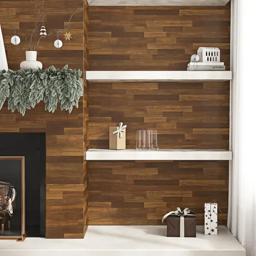 Vista 6 de Papel de contacto marrón oscuro para encimeras, papel de contacto de madera para armarios, tablones de madera extraíbles, papel tapiz de vinilo