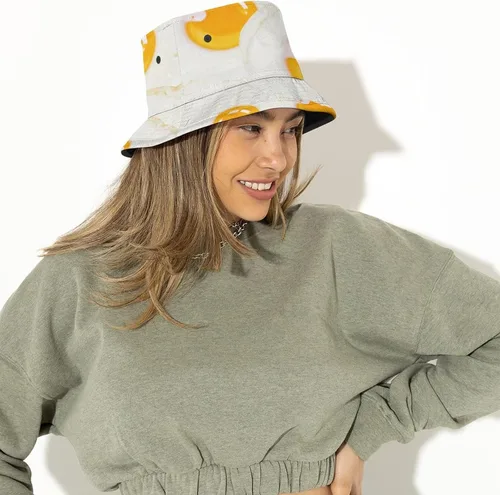 Vista 2 de Sombreros de cubo de maíz dorado unisex de algodón lavado ligero al aire libre verano playa sombreros hombres mujeres cubo sombrero para viajes