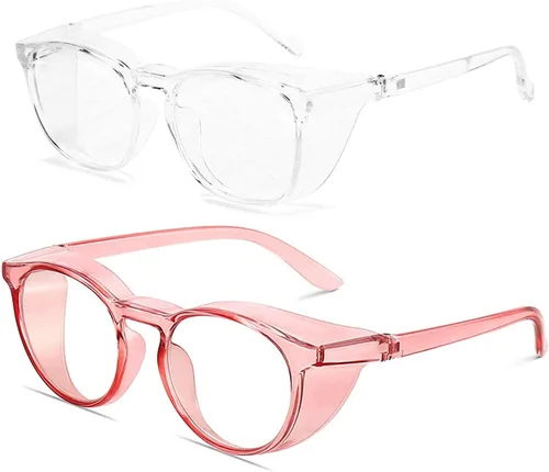 Vista 21 de Gafas de seguridad anti niebla para mujeres y hombres, TR90, lentes de bloqueo de luz azul, transparentes, antiarañazos, protección UV, marco