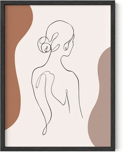 Vista 26 de HAUS AND HUES Arte de pared minimalista - Dibujo moderno de líneas abstractas, impresión de boceto femenino simple, obra de arte para el hogar