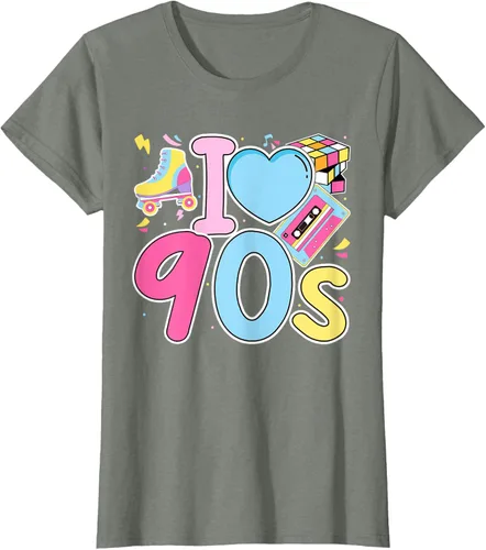 Vista 19 de I Love 90's Retro Style Nostalgia Vibe Funny 1990's Party T-Shirt Negro