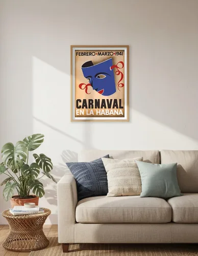 Vista 5 de Cuba - Carnaval en la Habana (Carnival in Havana) - February March 1941 - Vintage Carnival Poster c.1941 - Master Art Print (Unframed) 6in x 9in