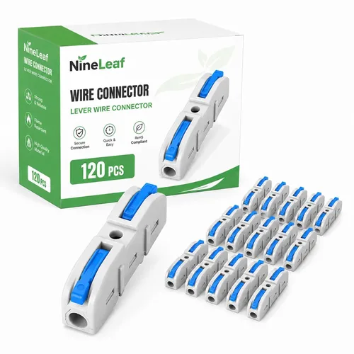 Vista 41 de Nineleaf Conectores de cable, conectores de cable eléctrico rápido de empuje, 32A 600 voltios, empalmes en línea de 2/3 circuitos, 28 a 12 awg, 2