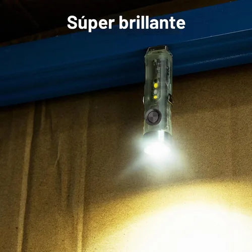 Vista 6 de RovyVon Aurora A5-G4 USB C - Linterna recargable con llavero de 6500 K, 650 lúmenes, linterna EDC de tamaño mini súper brillante, con 2 luces B