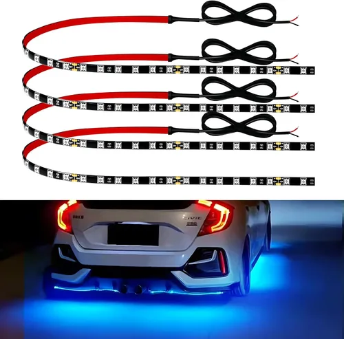 Vista 12 de Keiurot - Tira de luces LED azules de 12 V para automóviles, conectables de 12 pulgadas, paquete de 4 unidades IP68 Waterproof Flexible for Cars