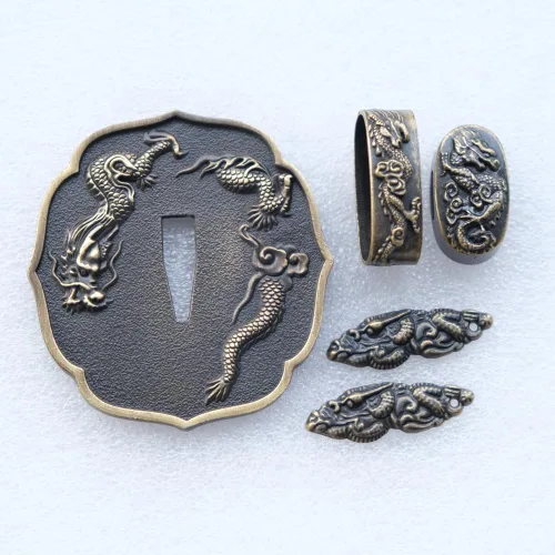 Vista 10 de Espada samurái japonesa KOSHIRAE – TSUBA FUCHI KASHIRA MENUKI 68-100