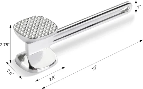 Vista 3 de New Star Foodservice 36374 Heavy Duty Cast Aluminum Meat Tenderizer, 10-Inch (Pack of 2)