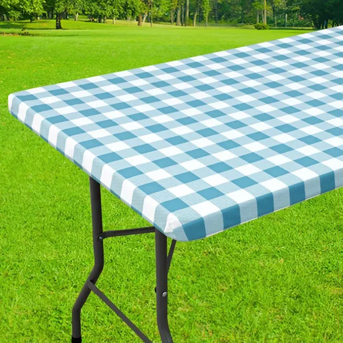 Vista 16 de Smiry Mantel cuadrado de pícnic, manteles de vinilo elásticos impermeables, fundas de mesa de lana cuadriculada con parte trasera de franela