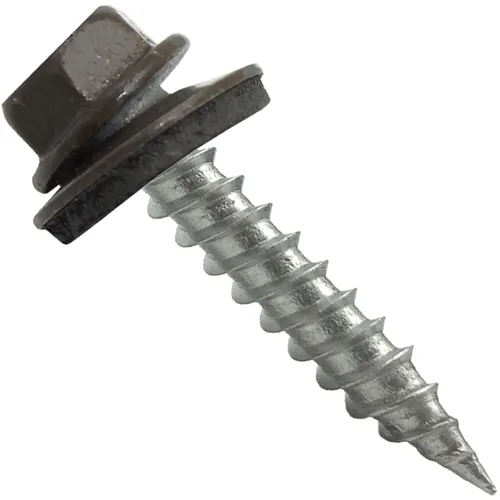 Vista 26 de 9 x 1 ABC Gray Stainless Steel Metal Roofing Screws - Hex Washer Head - Self-Piercing (SP) tip Metal to Wood siding Screws - EPDM Washer. 1 x 250