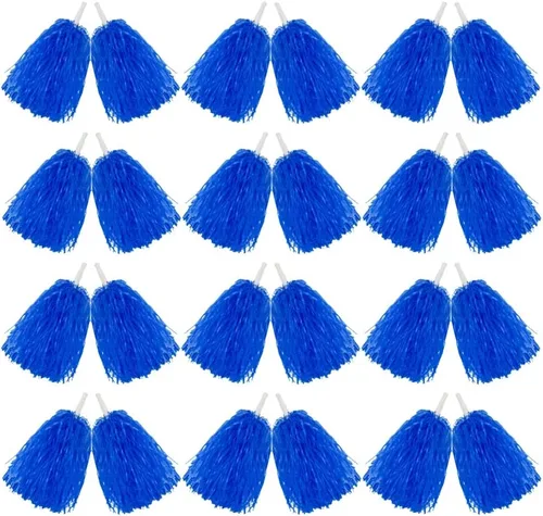 Vista 16 de Hooshing 12/24/80 PCS Pompones de Animadoras Deportivos con Espíritu Pompones de Animación de Plástico con Asas para Niños Adultos Equipo Fiesta