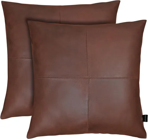 Vista 102 de Funda de almohada de piel de cordero – Funda de cojín decorativa para sofá – Fundas para sala de estar y dormitorio, 22 x 22 pulgadas – Paquete de 2