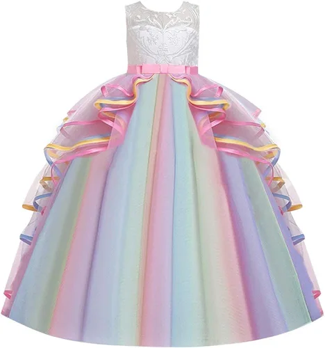 Vista 4 de MYRISAM Unicorn Costume Princess Birthday Bowknot Long Tulle Fancy Dress Pageant Christmas Party Halloween Carnival Outfits