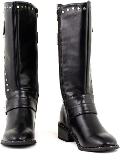 Vista 2 de Milwaukee Leather MBL9423 Botas con tachuelas negras para mujer