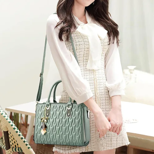 Vista 4 de Bolso tipo bandolera para mujer en cuero bolso de mano hobo bolso de mano de moda bolso de hombro bolso de mensajero bolso de cuero verde