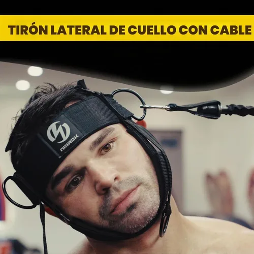 Vista 3 de Arnés de cuello para aumentar la fuerza del núcleo del cuello, ejercitador de cuello con cadena de acero resistente de 30 pulgadas para levantar