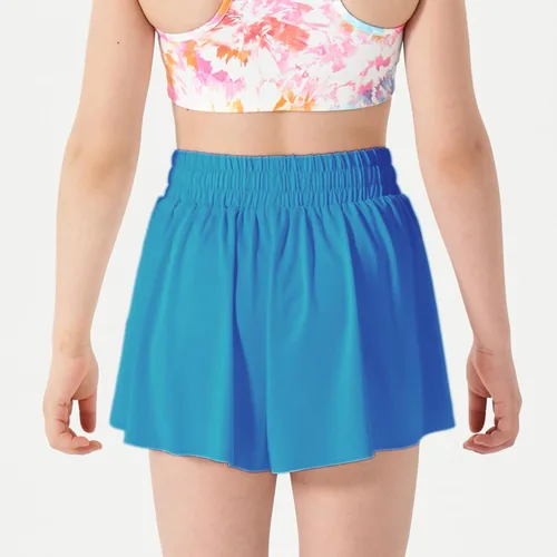 Vista 5 de 2-in-1 Butterfly Shorts Girls Flowy Shorts, Kids Girls Athletic Shorts with Spandex Liner and Side Pocket for Fitness