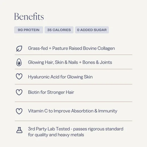Vista 7 de Colágeno en polvo para mujer, mezcla de belleza con vitamina C, biotina y ácido hialurónico, apoya el cabello, la piel y las uñas, 20 porciones