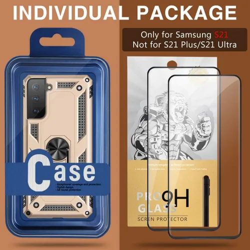 Vista 7 de Funda para Samsung Galaxy S21 5G resistente con protector de pantalla integrado, armadura dura, funda anticaída militar para Samsung S21 5G 6.2 2021