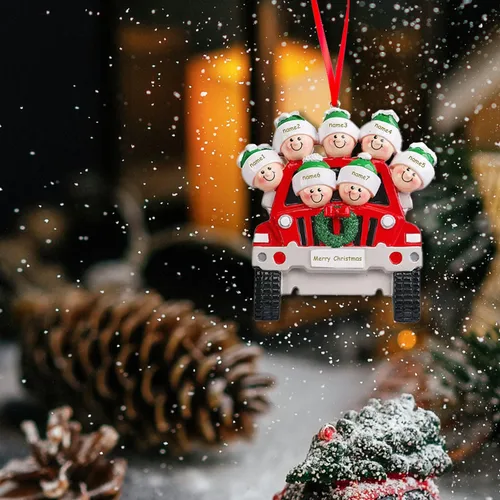 Vista 5 de Adorno personalizado para árbol de Navidad, familia de 2 nombres, adorno de Navidad con nombre personalizado para la familia (2 nombres)
