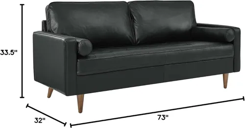 Vista 2 de Modway EEI-4633-BLK Valour - Sofá de cuero, color negro