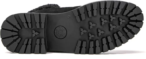 Vista 7 de GLOBALWIN Botas de tobillo acolchadas para mujer, botas de combate de moda, con cordones, tacón bajo, botines de piel cálida para mujer