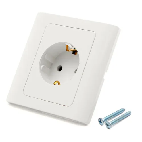 Vista 2 de Solo UE alemán estándar enchufe eléctrico enchufe pared toma de corriente panel 16A europeo agujero redondo toma de corriente AC 250V