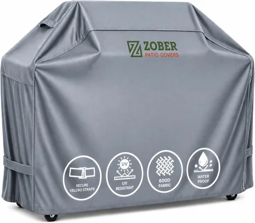 Vista 11 de ZOBER Funda resistente para parrilla de barbacoa, 58 pulgadas, impermeable, de doble capa, se adapta a la cubierta de parrilla de gas Weber