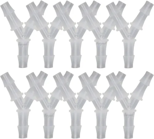 Vista 9 de Conector de púas de 3 vías en forma de Y de plástico de 1/2 "para manguera de aire, accesorio de púas de polipropileno de pp de tubería de agua