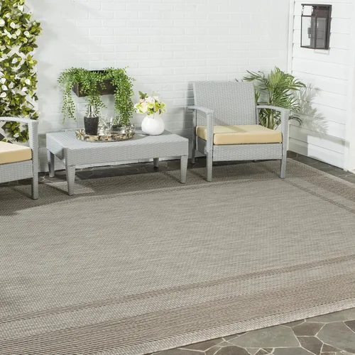 Vista 39 de SAFAVIEH Alfombra lavable al aire libre Courtyard Collection - 2'3" x 5', beige y negro, no desprende pelusa y fácil de limpiar, ideal para patio