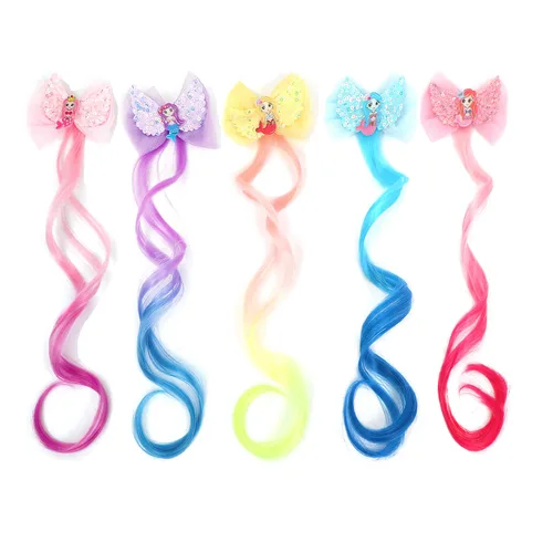 Vista 7 de 5- Pinzas de pelo de colores para niñas extensiones de cabello para niños