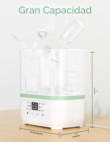 Vista 9 de Momcozy Esterilizador y secadora de biberones, esterilizador eléctrico de biberones de vapor 8 en 1 para biberones, artículos para bebés
