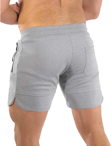 Vista 3 de BUXKR Pantalones cortos de entrenamiento para hombre, 5 pulgadas, de secado rápido, pantalones cortos de gimnasio para hombre, pantalones cortos