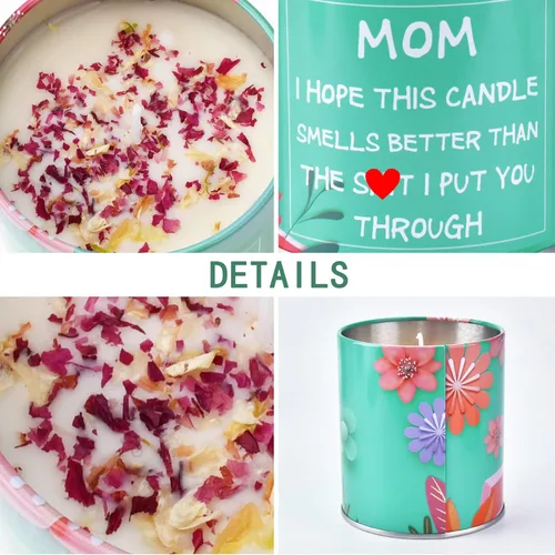 Vista 4 de Regalos para el día de la madre de hija, hijo - Velas perfumadas con aroma a mamá, ideas divertidas de regalos para mamá, regalos únicos