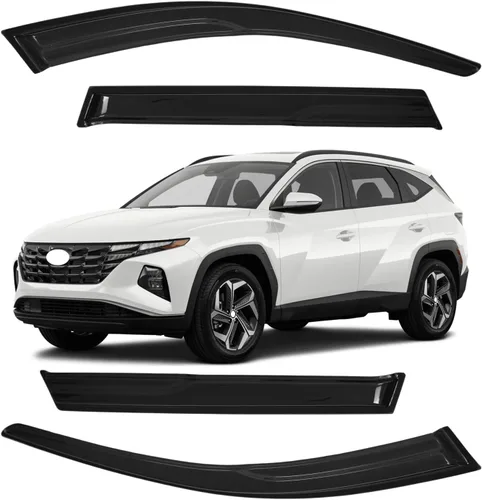 Vista 197 de Viseras para ventanas para Mazda 3 Sedán 4 puertas 2004 2005 2006 2007 2008 2009 estilo JDM Mugen, deflector de viento, protector solar y de lluvia